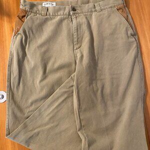 Mens Orvis Pants Twill leather trim 40x27